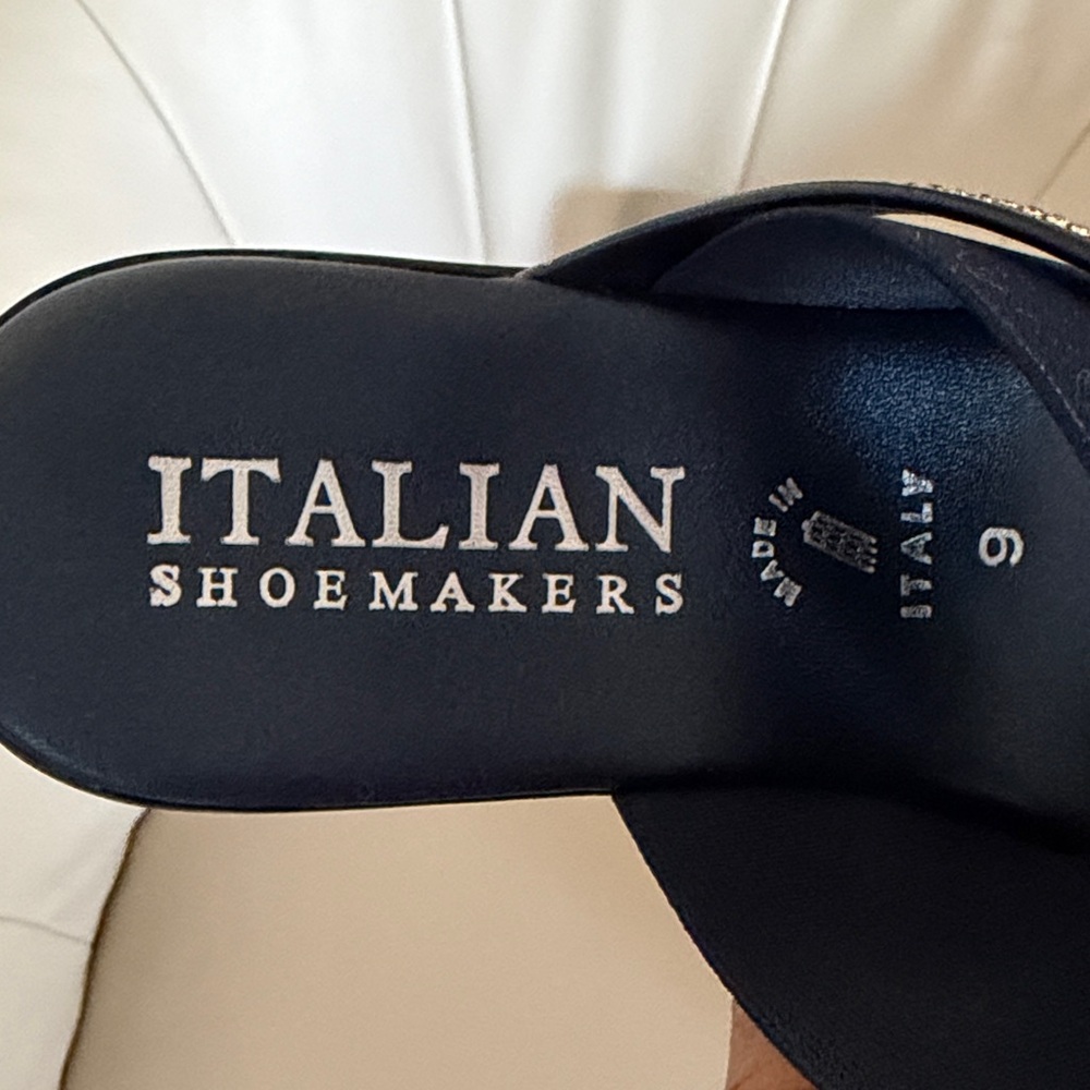 Italian Shoemakers Navy Blue Sandals with sparking strap - Picture 6 of 6